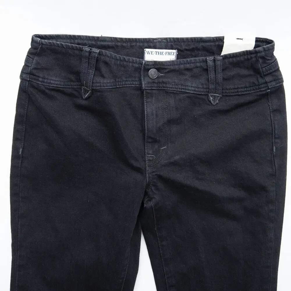 New Free People We The Free Black Stillwater Low Rise Flare Jeans Size 28